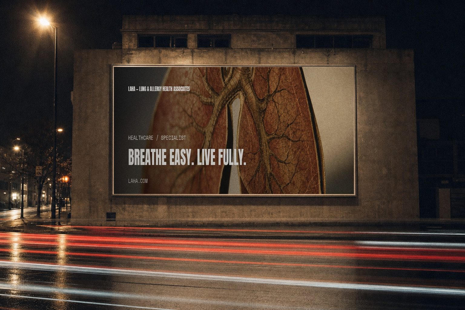 LAHA night billboard campaign render