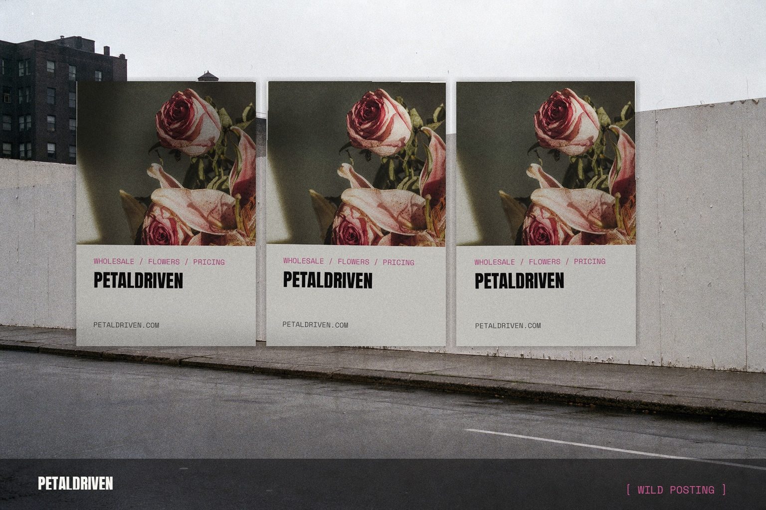 PetalDriven wild posting campaign render