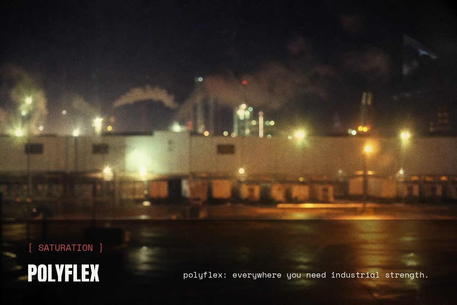 Polyflex campaign render — blurred night street scene