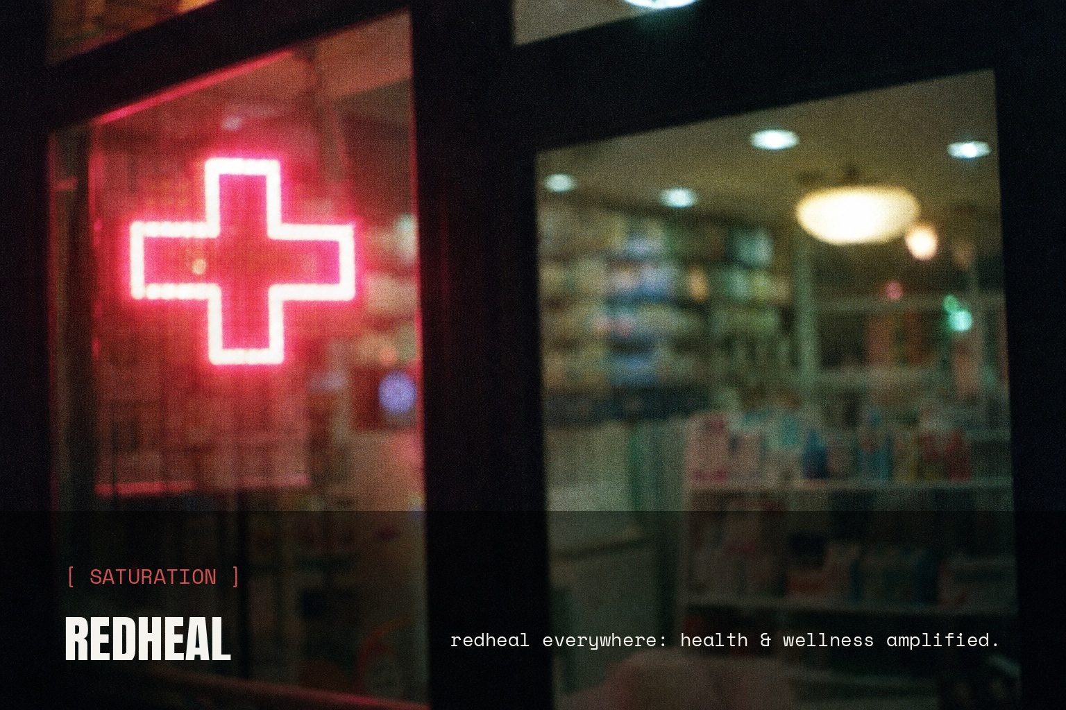 Redheal campaign render — blurred night street scene