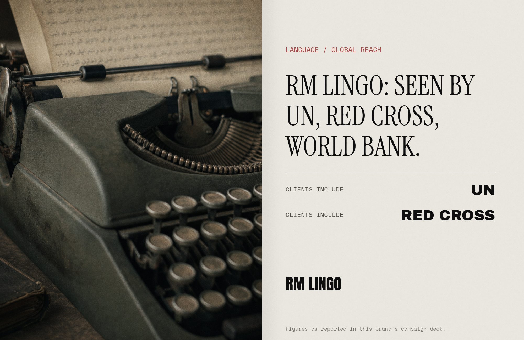 RM Lingo campaign render — press spread