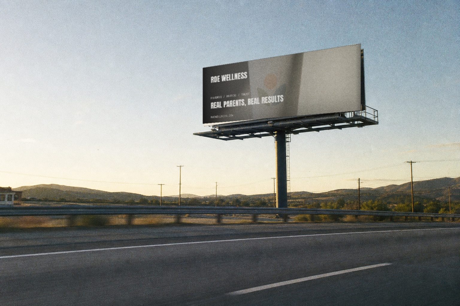 Roe Wellness highway billboard render