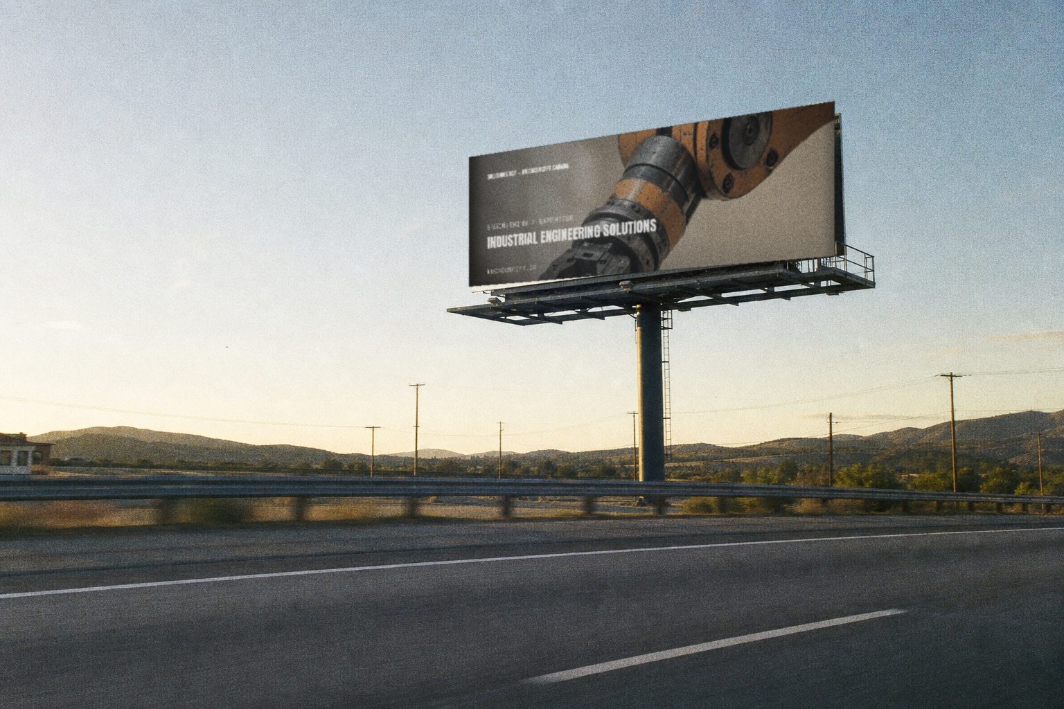 Mecaconcept campaign render — highway billboard