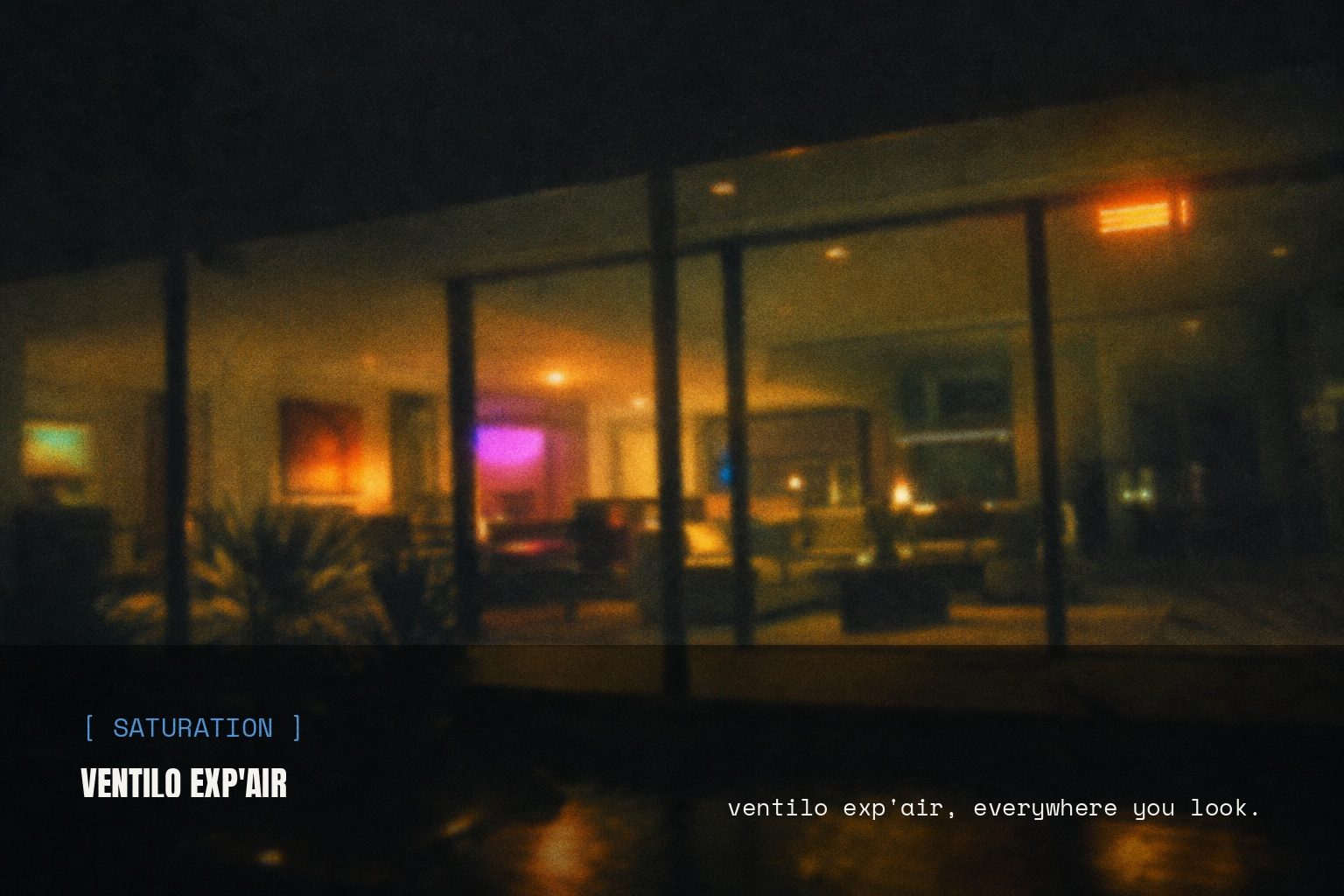 Ventilo Exp'Air campaign art in a night street scene