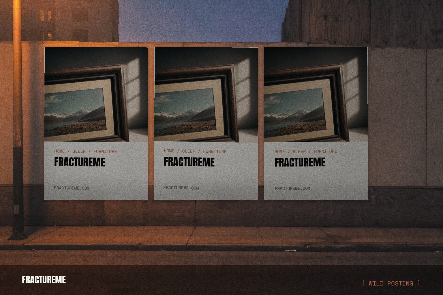 Fracture campaign render — wild posting wall