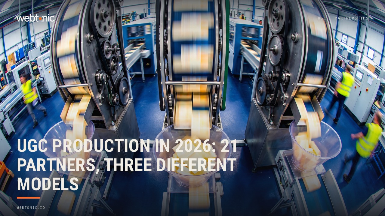 UGC Production in 2026: 21 Partners, Three Different Models — Web Tonic blog thumbnail