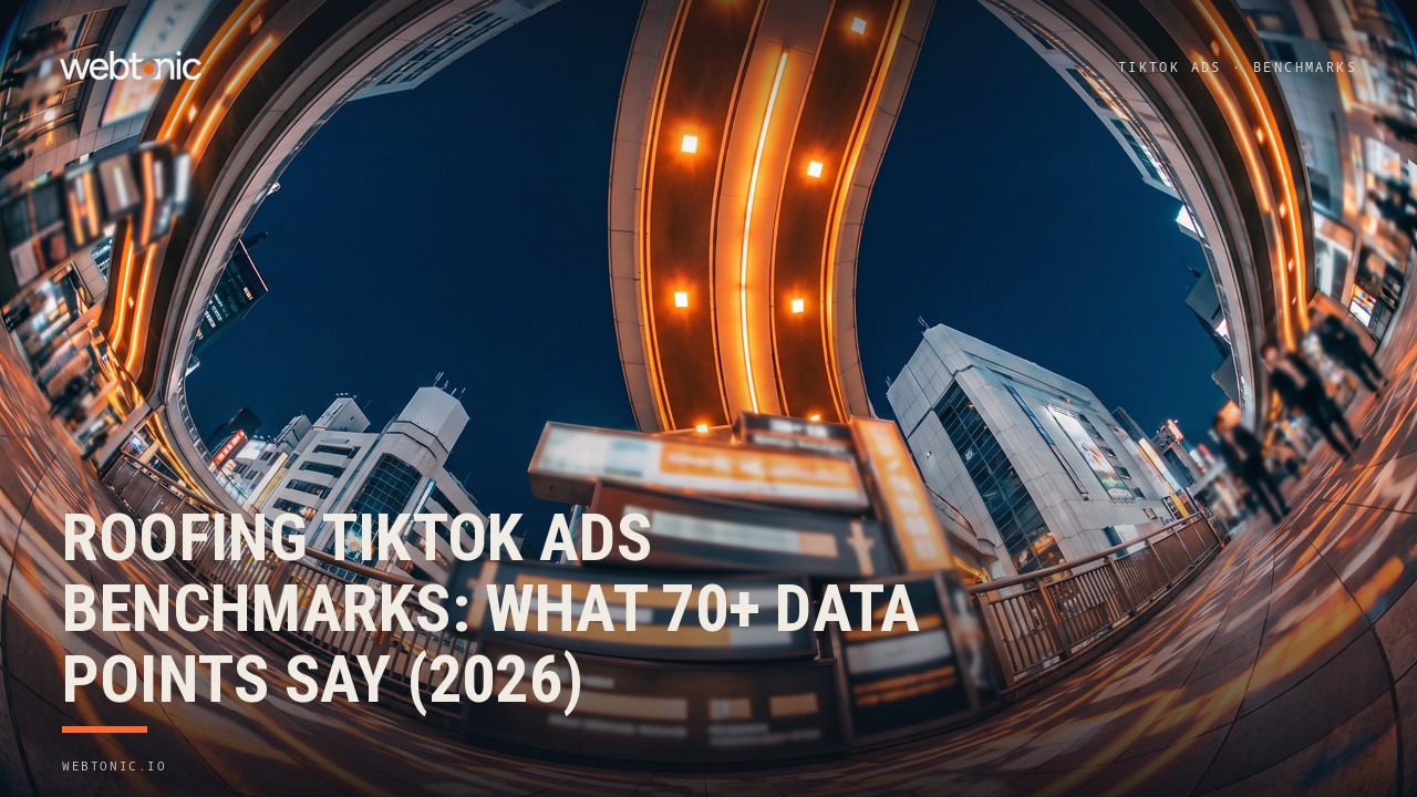 Roofing TikTok Ads Benchmarks: What 70+ Data Points Say (2026) — Web Tonic blog thumbnail