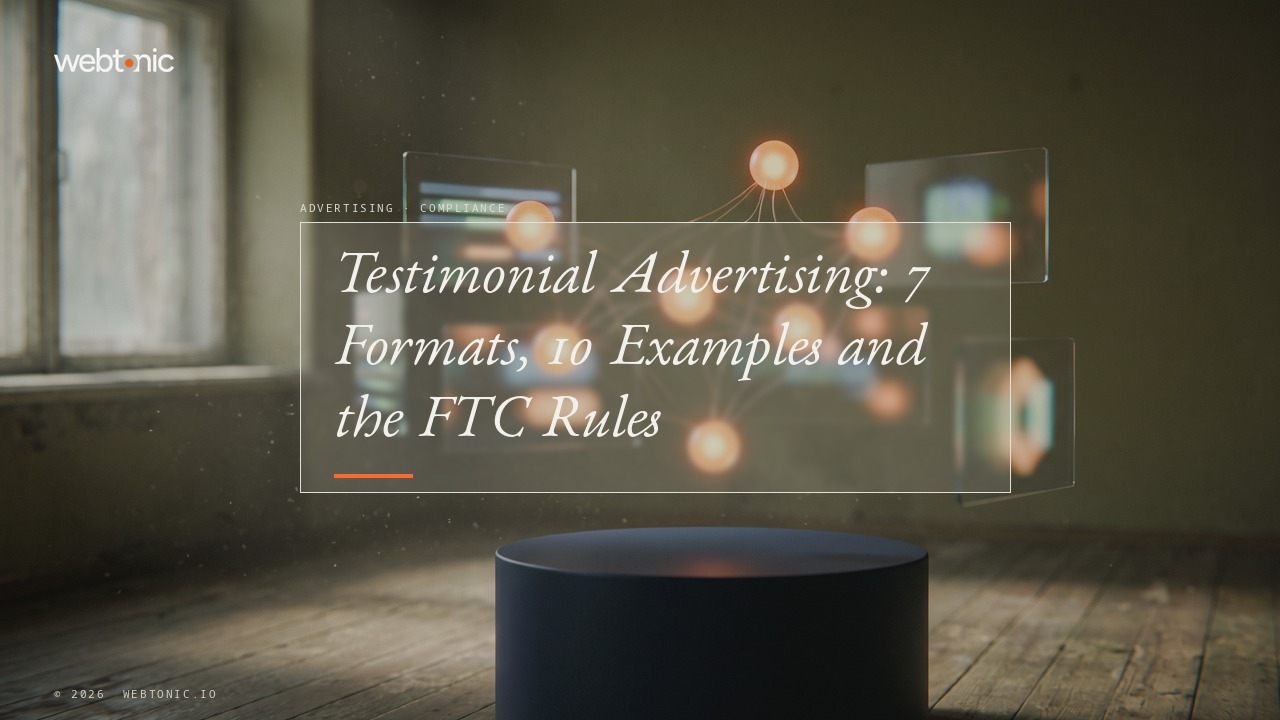 Testimonial Advertising: 7 Formats, 10 Examples and the FTC Rules — Web Tonic blog thumbnail