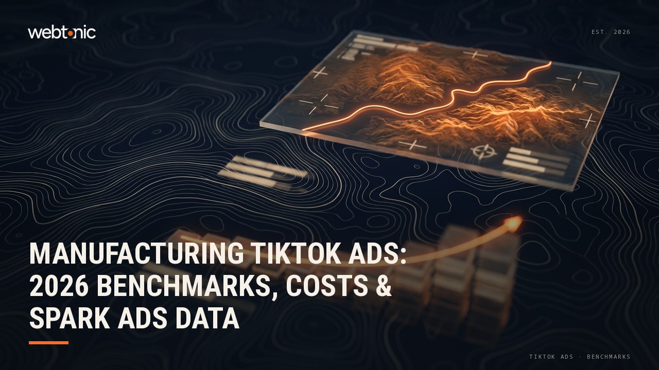Manufacturing TikTok Ads: 2026 Benchmarks, Costs & Spark Ads Data — Web Tonic blog thumbnail