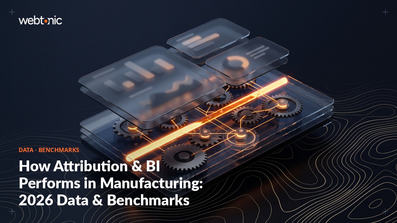 How Attribution & BI Performs in Manufacturing: 2026 Data & Benchmarks — Web Tonic blog thumbnail
