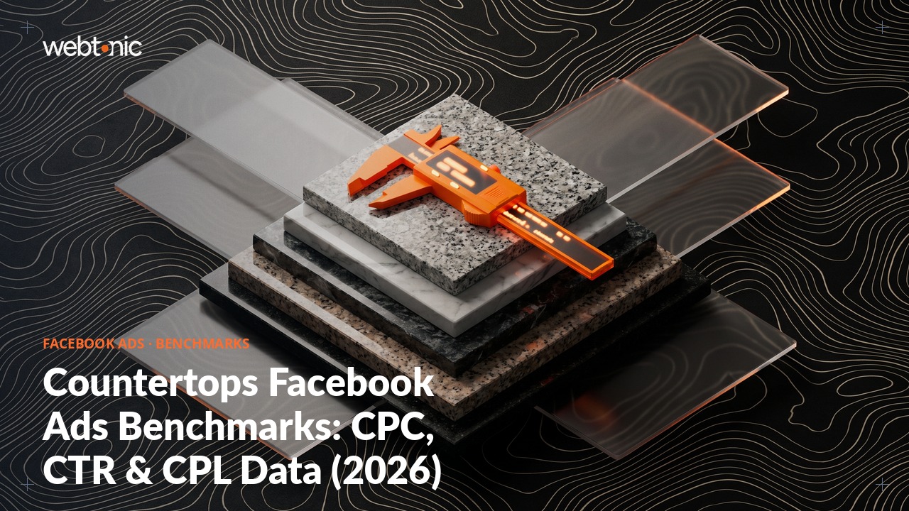 Countertops Facebook Ads Benchmarks: CPC, CTR & CPL Data (2026) — Web Tonic blog thumbnail