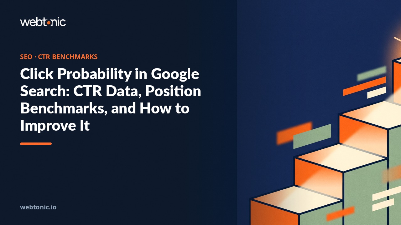 Click Probability in Google Search: CTR Data, Position Benchmarks, and How to Improve It — Web Tonic blog thumbnail