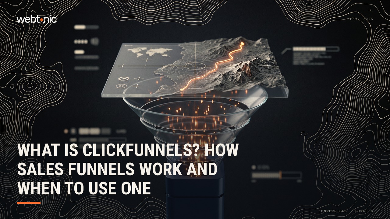 What Is ClickFunnels? How Sales Funnels Work and When to Use One — Web Tonic blog thumbnail