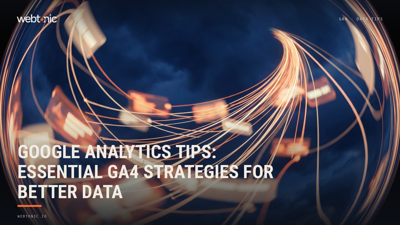 Google Analytics Tips: Essential GA4 Strategies for Better Data — Web Tonic blog thumbnail