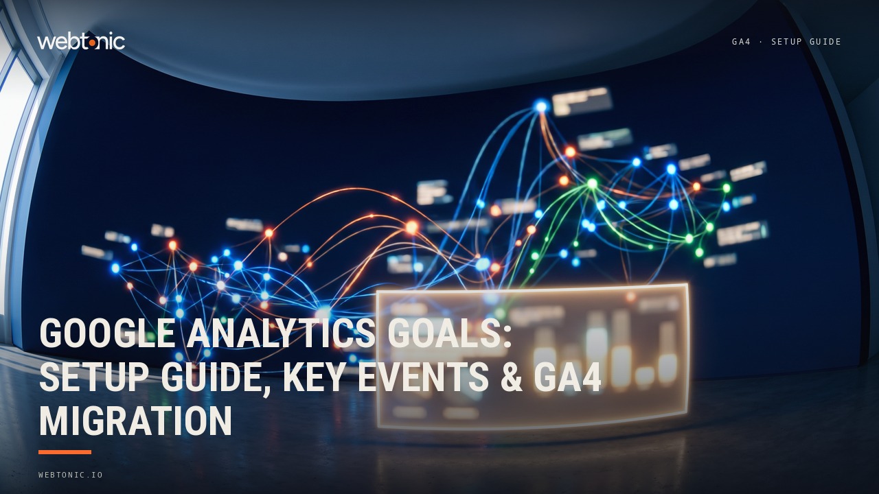 Google Analytics Goals: Setup Guide, Key Events & GA4 Migration — Web Tonic blog thumbnail