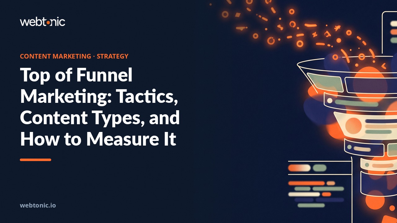 Top of Funnel Marketing: Tactics, Content Types, and How to Measure It — Web Tonic blog thumbnail