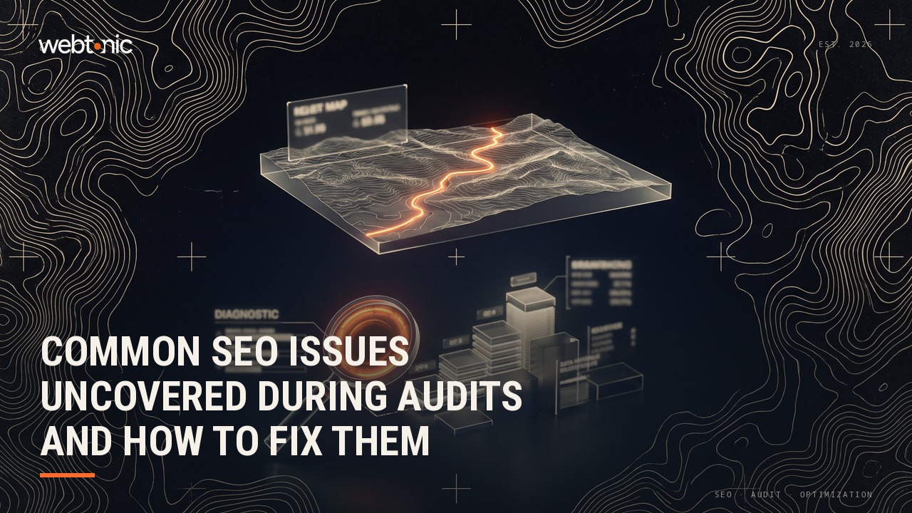 Common SEO Issues Uncovered During Audits and How to Fix Them — Web Tonic blog thumbnail