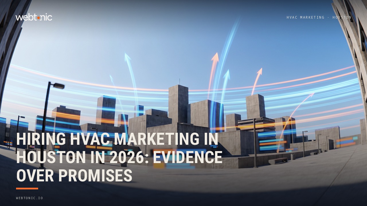 Hiring HVAC Marketing in Houston in 2026: Evidence Over Promises — Web Tonic blog thumbnail