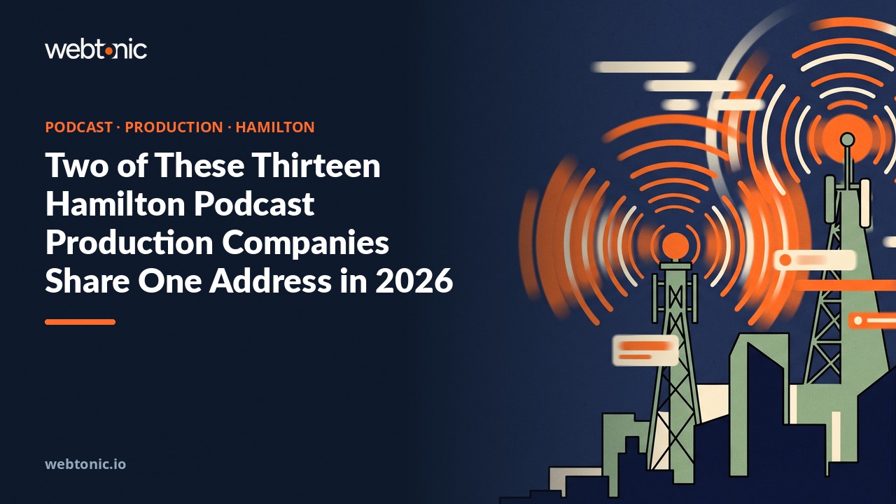 Two of These Thirteen Hamilton Podcast Production Companies Share One Address in 2026 — Web Tonic blog thumbnail