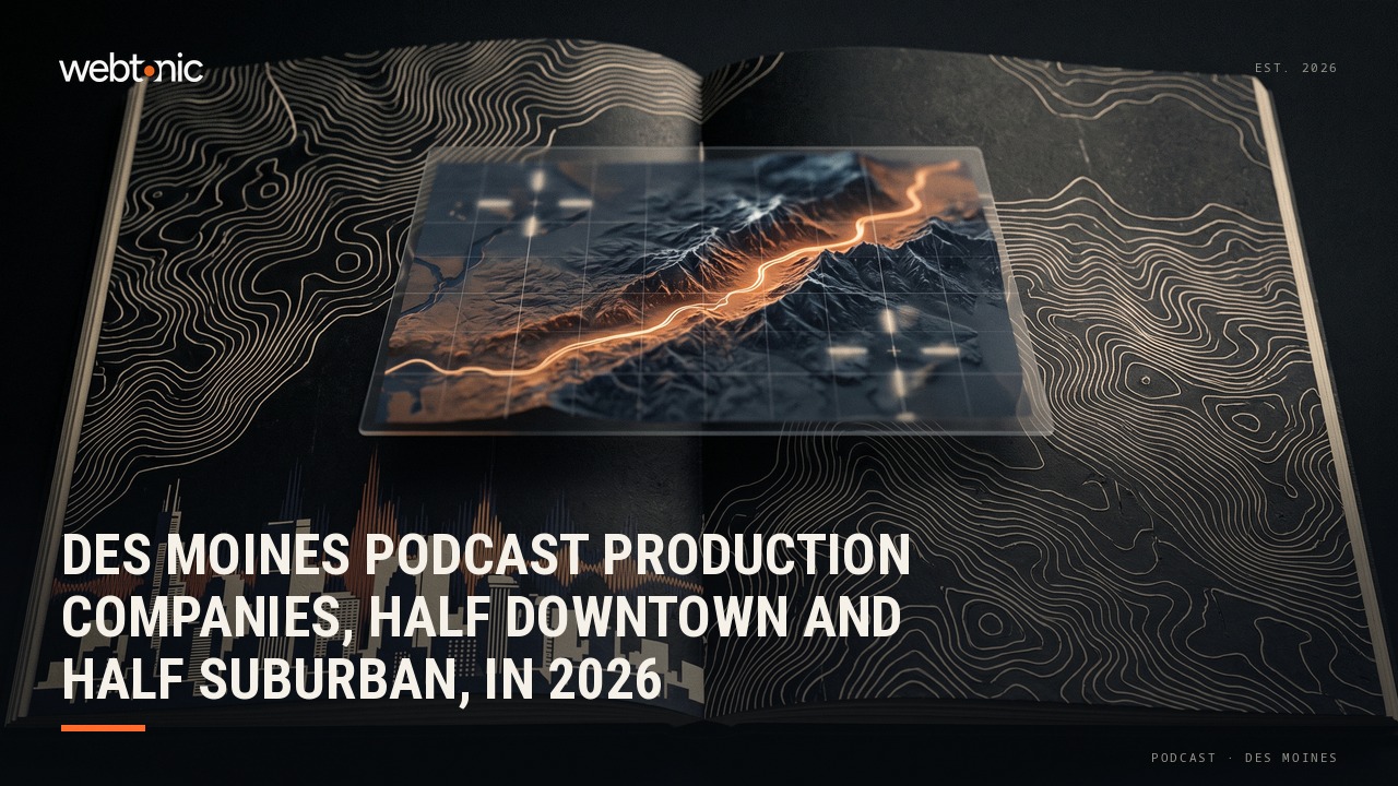 Des Moines Podcast Production Companies, Half Downtown and Half Suburban, in 2026 — Web Tonic blog thumbnail