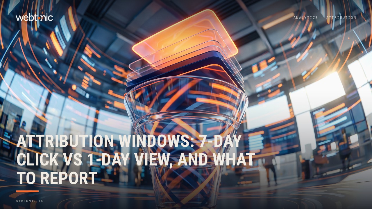 Attribution Windows: 7-Day Click vs 1-Day View, and What to Report — Web Tonic blog thumbnail