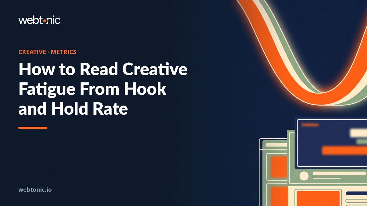 How to Read Creative Fatigue From Hook and Hold Rate — Web Tonic blog thumbnail