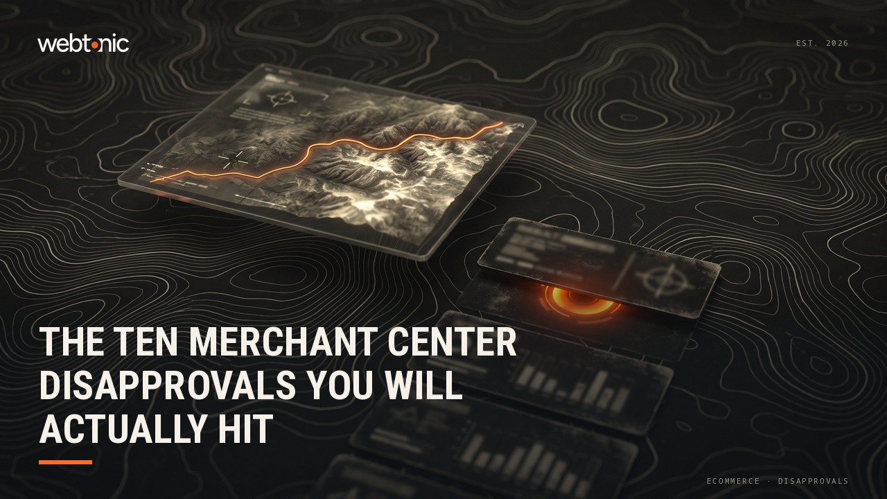The Ten Merchant Center Disapprovals You Will Actually Hit — Web Tonic blog thumbnail