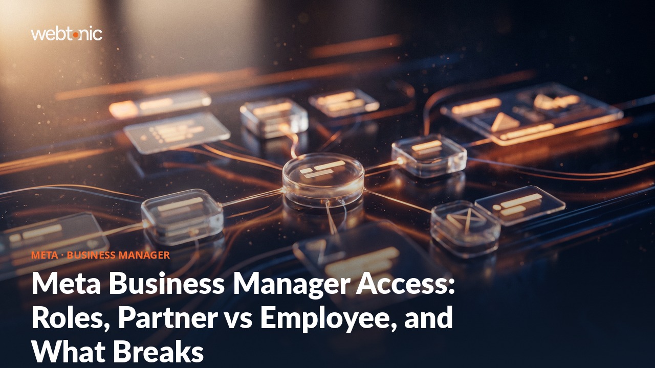 Meta Business Manager Access: Roles, Partner vs Employee, and What Breaks — Web Tonic blog thumbnail