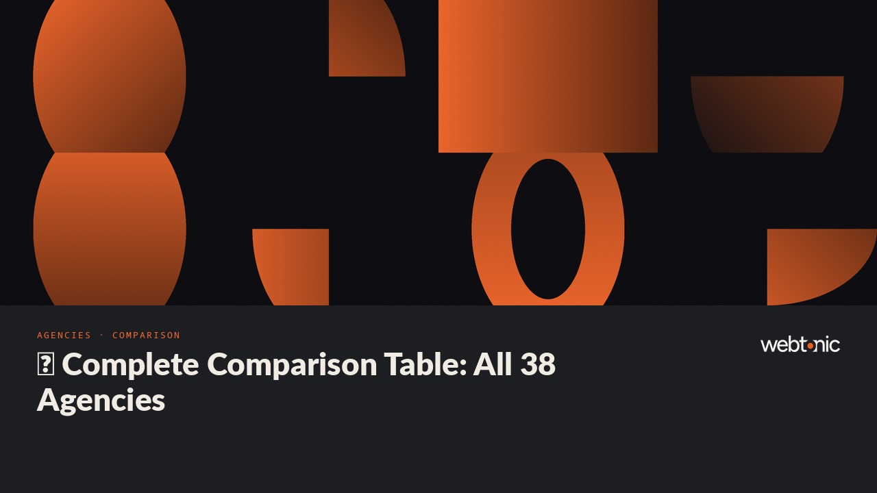 📊 Complete Comparison Table: All 38 Agencies — Web Tonic blog thumbnail