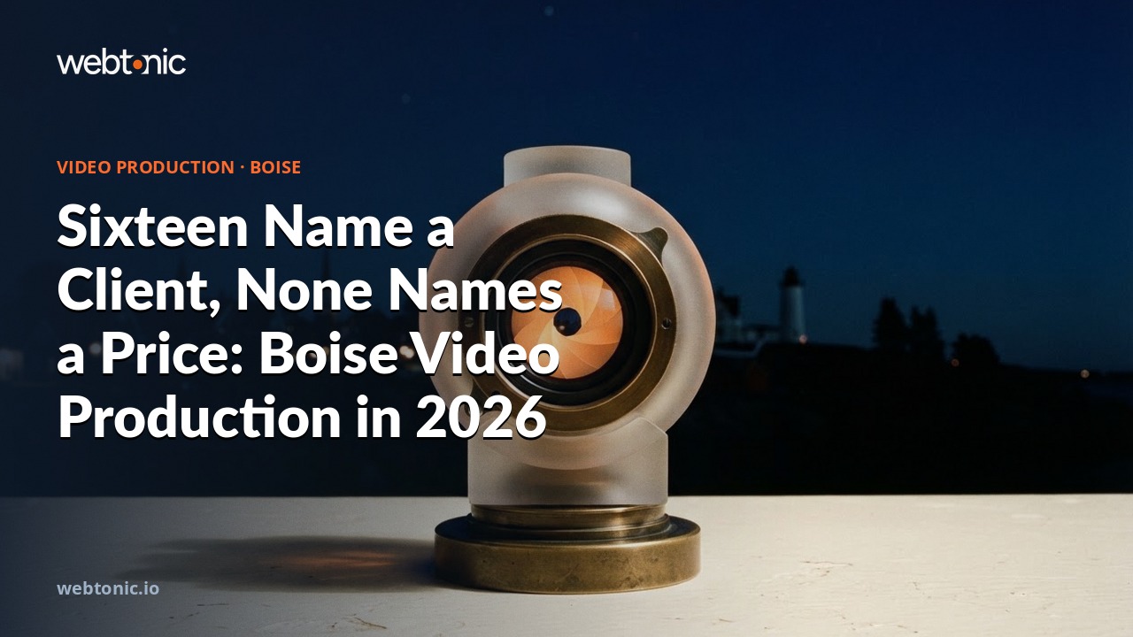 Sixteen Name a Client, None Names a Price: Boise Video Production in 2026 — Web Tonic blog thumbnail
