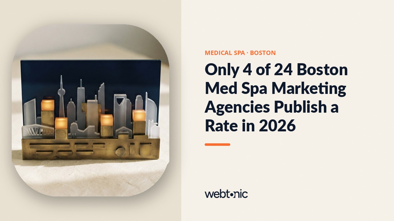 Only 4 of 24 Boston Med Spa Marketing Agencies Publish a Rate in 2026 — Web Tonic blog thumbnail