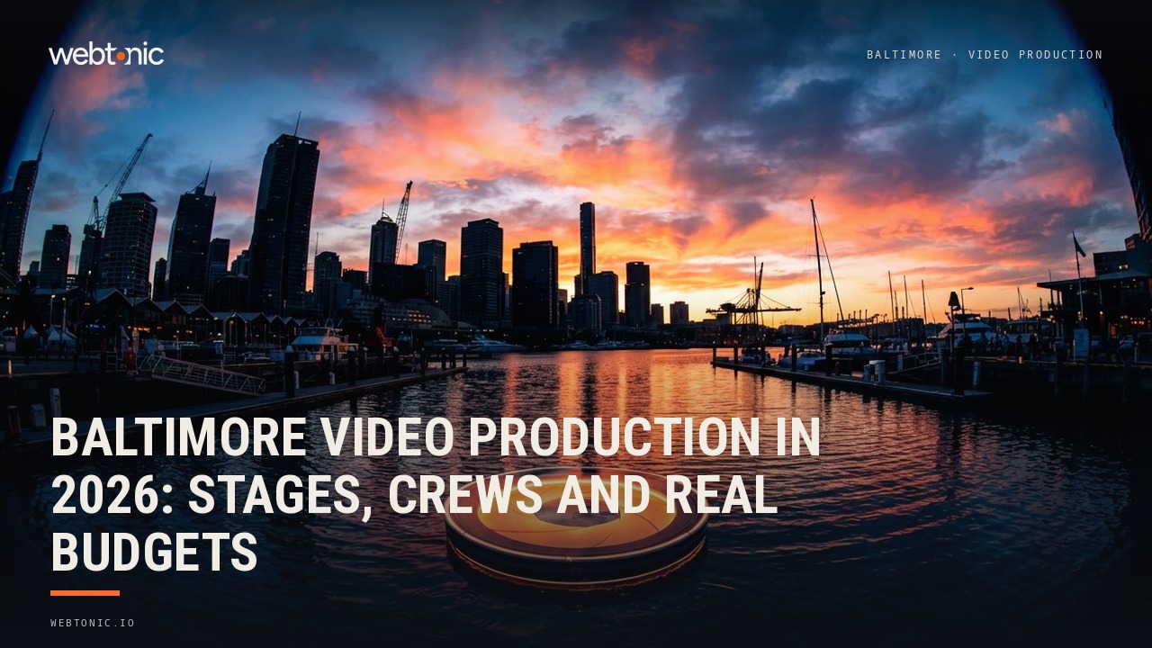 Baltimore Video Production in 2026: Stages, Crews and Real Budgets — Web Tonic blog thumbnail