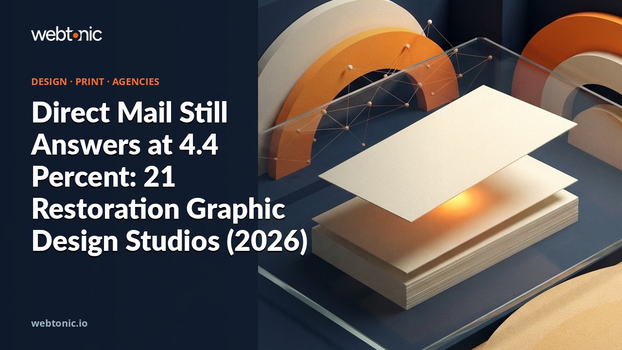 Direct Mail Still Answers at 4.4 Percent: 21 Restoration Graphic Design Studios (2026) — Web Tonic blog thumbnail