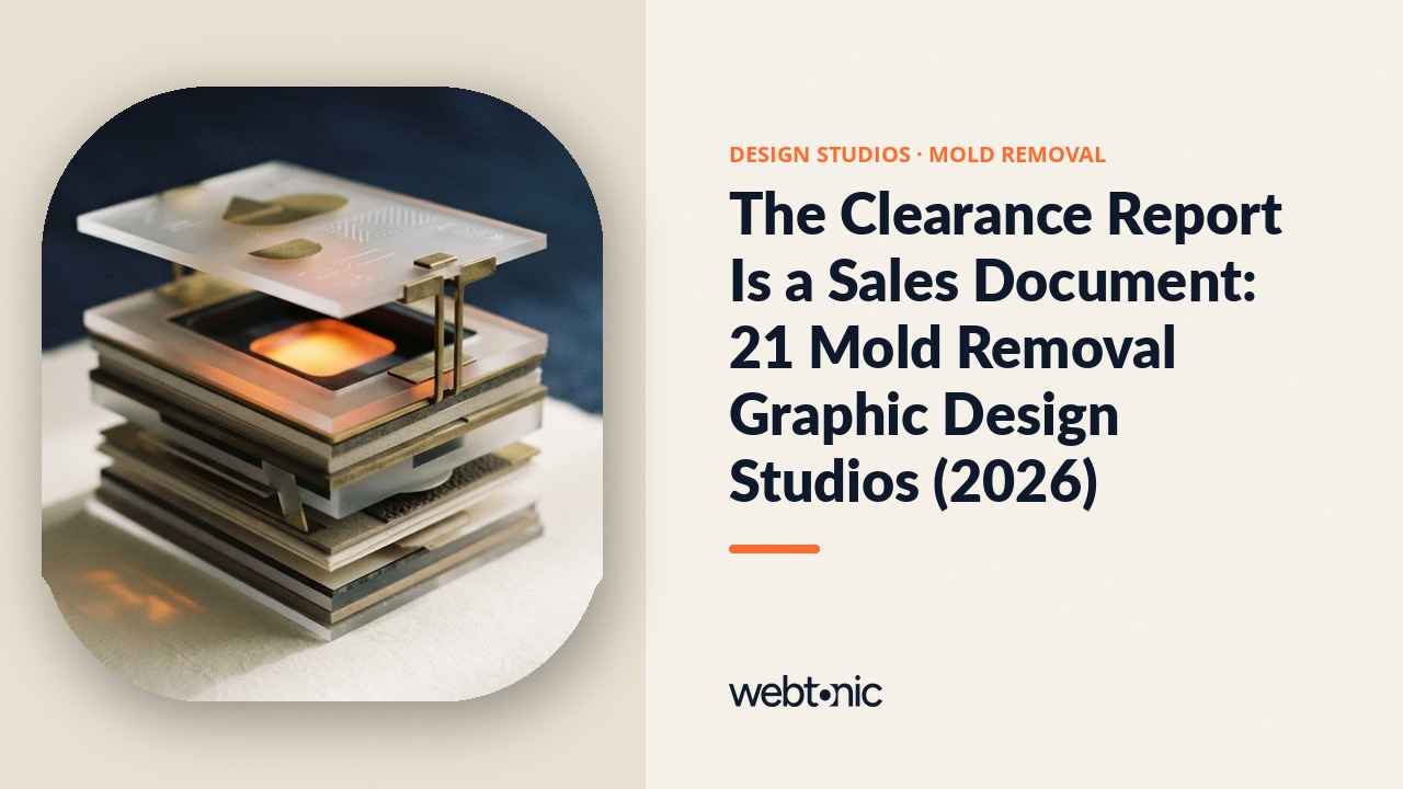 The Clearance Report Is a Sales Document: 21 Mold Removal Graphic Design Studios (2026) — Web Tonic blog thumbnail