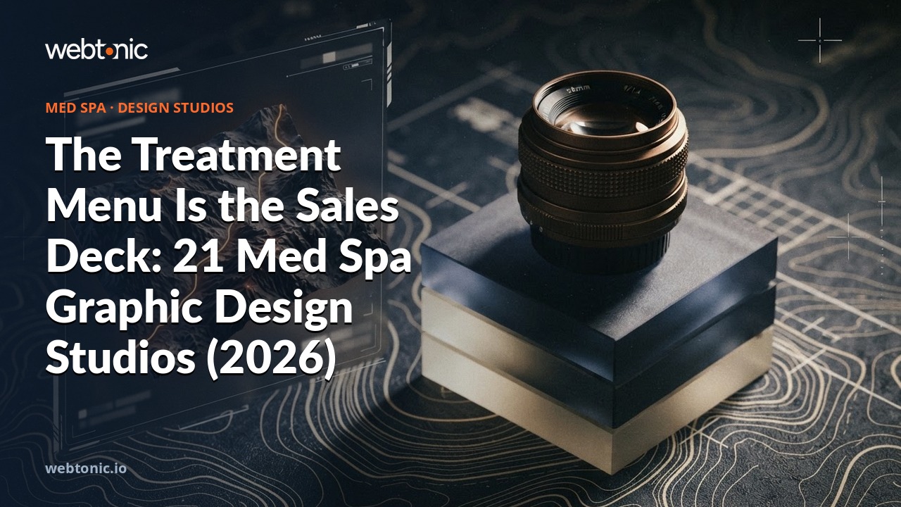 The Treatment Menu Is the Sales Deck: 21 Med Spa Graphic Design Studios (2026) — Web Tonic blog thumbnail