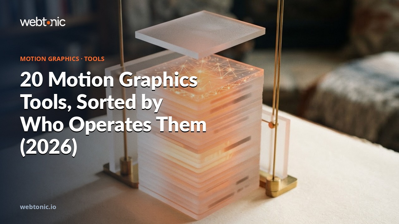20 Motion Graphics Tools, Sorted by Who Operates Them (2026) — Web Tonic blog thumbnail