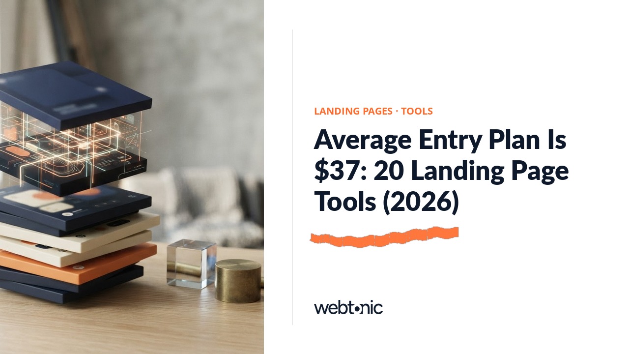 Average Entry Plan Is $37: 20 Landing Page Tools (2026) — Web Tonic blog thumbnail