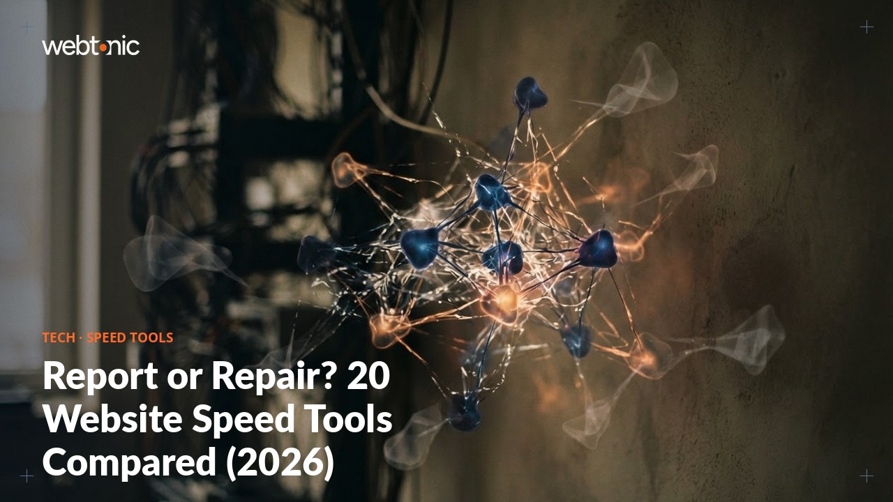 Report or Repair? 20 Website Speed Tools Compared (2026) — Web Tonic blog thumbnail