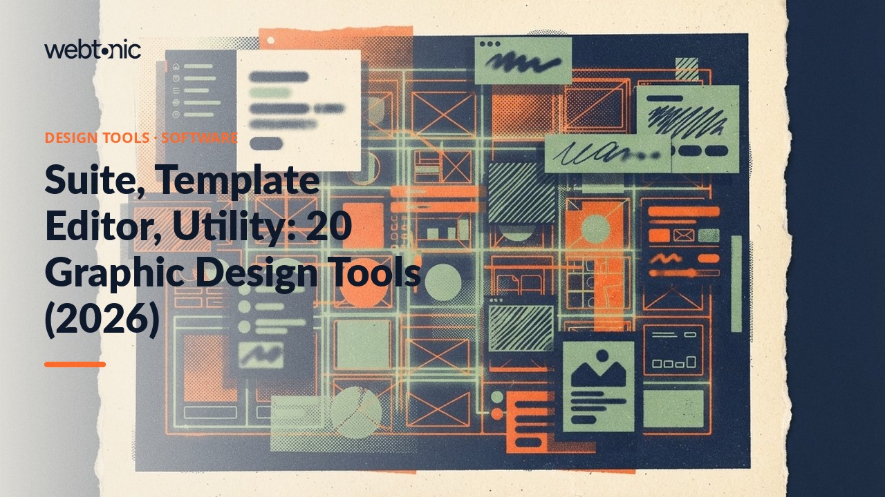 Suite, Template Editor, Utility: 20 Graphic Design Tools (2026) — Web Tonic blog thumbnail