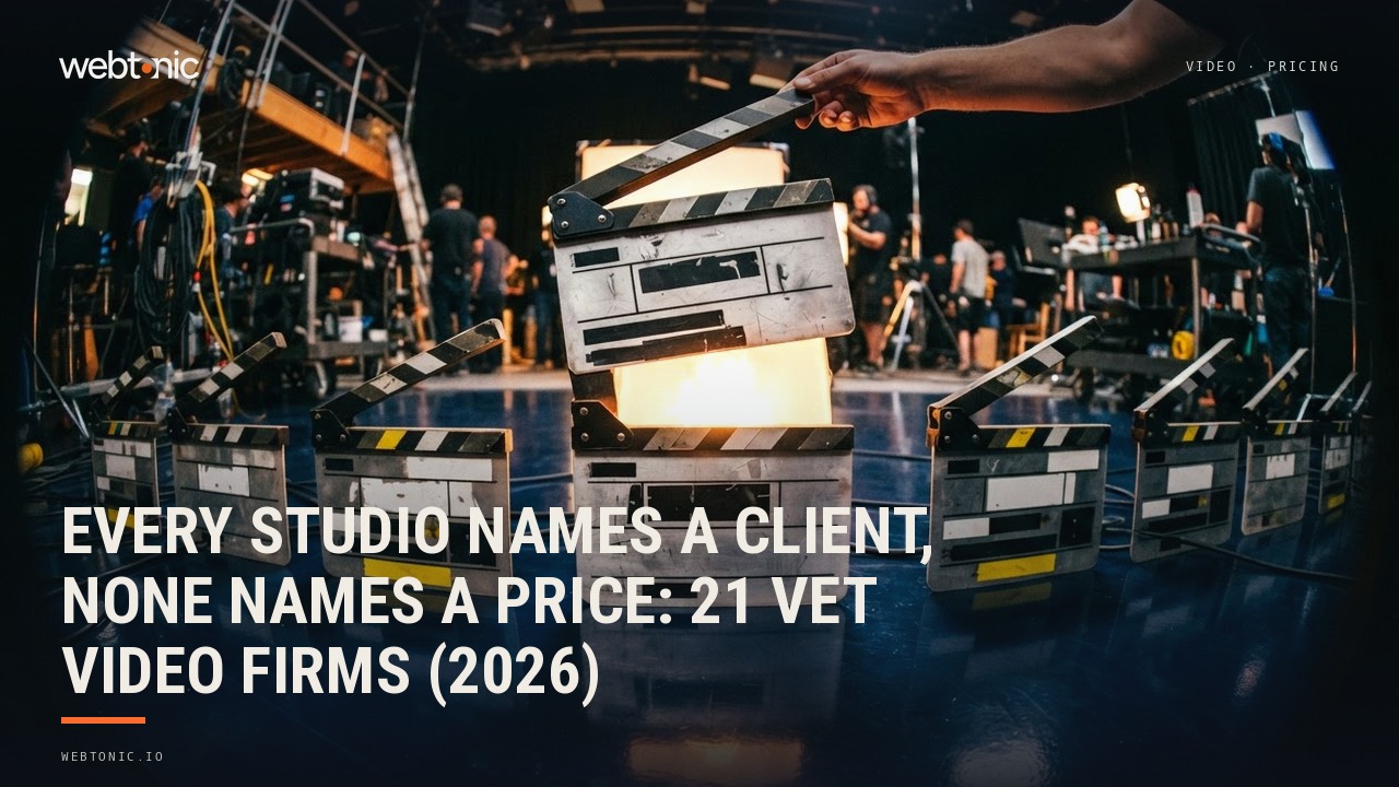 Every Studio Names a Client, None Names a Price: 21 Vet Video Firms (2026) — Web Tonic blog thumbnail