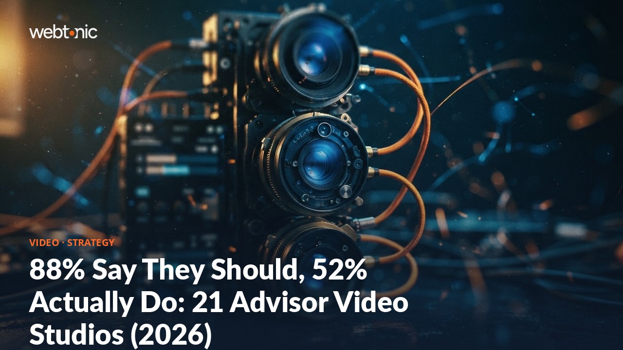 88% Say They Should, 52% Actually Do: 21 Advisor Video Studios (2026) — Web Tonic blog thumbnail