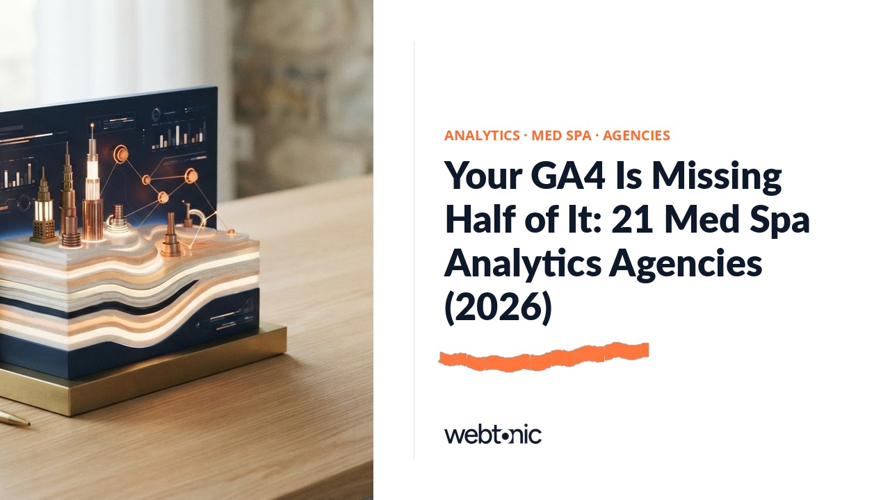 Your GA4 Is Missing Half of It: 21 Med Spa Analytics Agencies (2026) — Web Tonic blog thumbnail