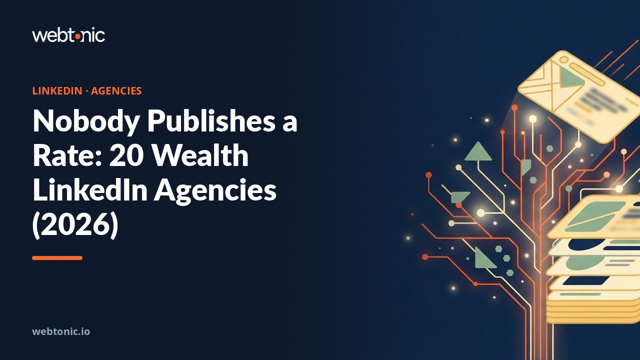 Nobody Publishes a Rate: 20 Wealth LinkedIn Agencies (2026) — Web Tonic blog thumbnail