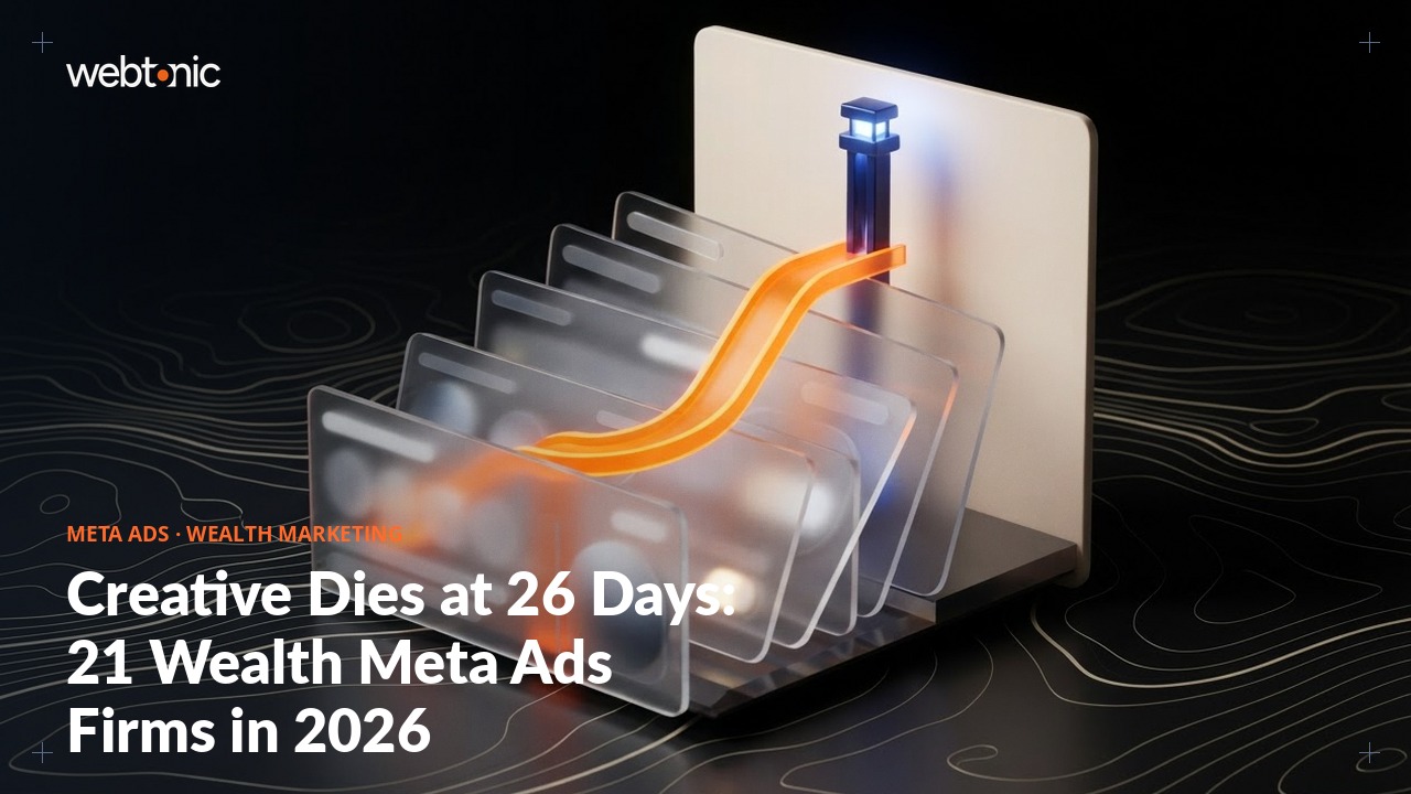 Creative Dies at 26 Days: 21 Wealth Meta Ads Firms in 2026 — Web Tonic blog thumbnail