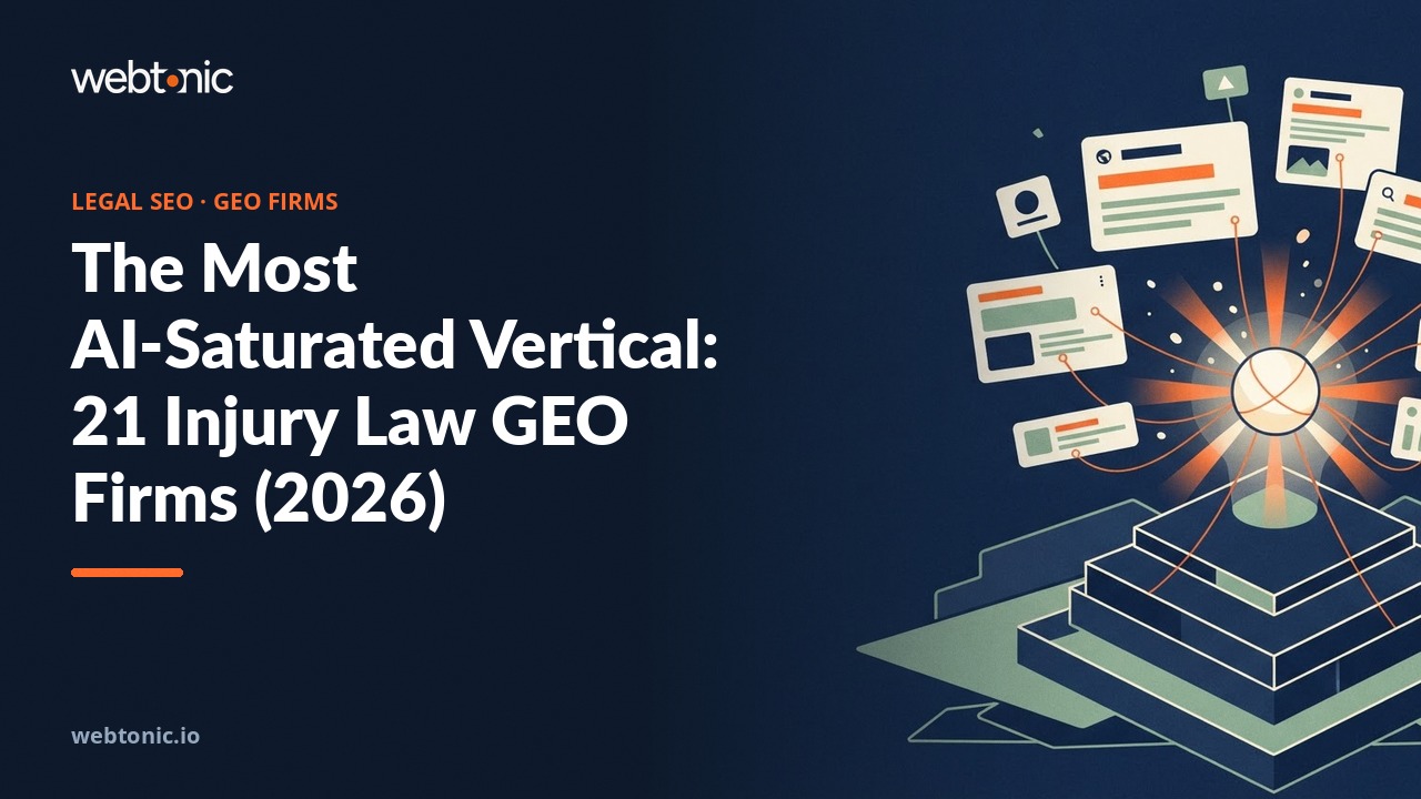 The Most AI-Saturated Vertical: 21 Injury Law GEO Firms (2026) — Web Tonic blog thumbnail