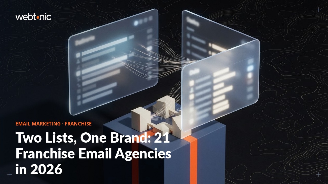 Two Lists, One Brand: 21 Franchise Email Agencies in 2026 — Web Tonic blog thumbnail