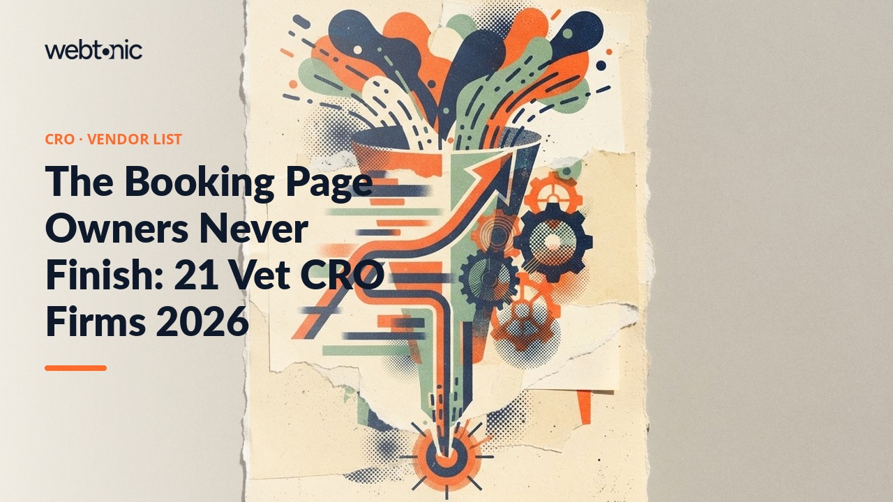 The Booking Page Owners Never Finish: 21 Vet CRO Firms 2026 — Web Tonic blog thumbnail