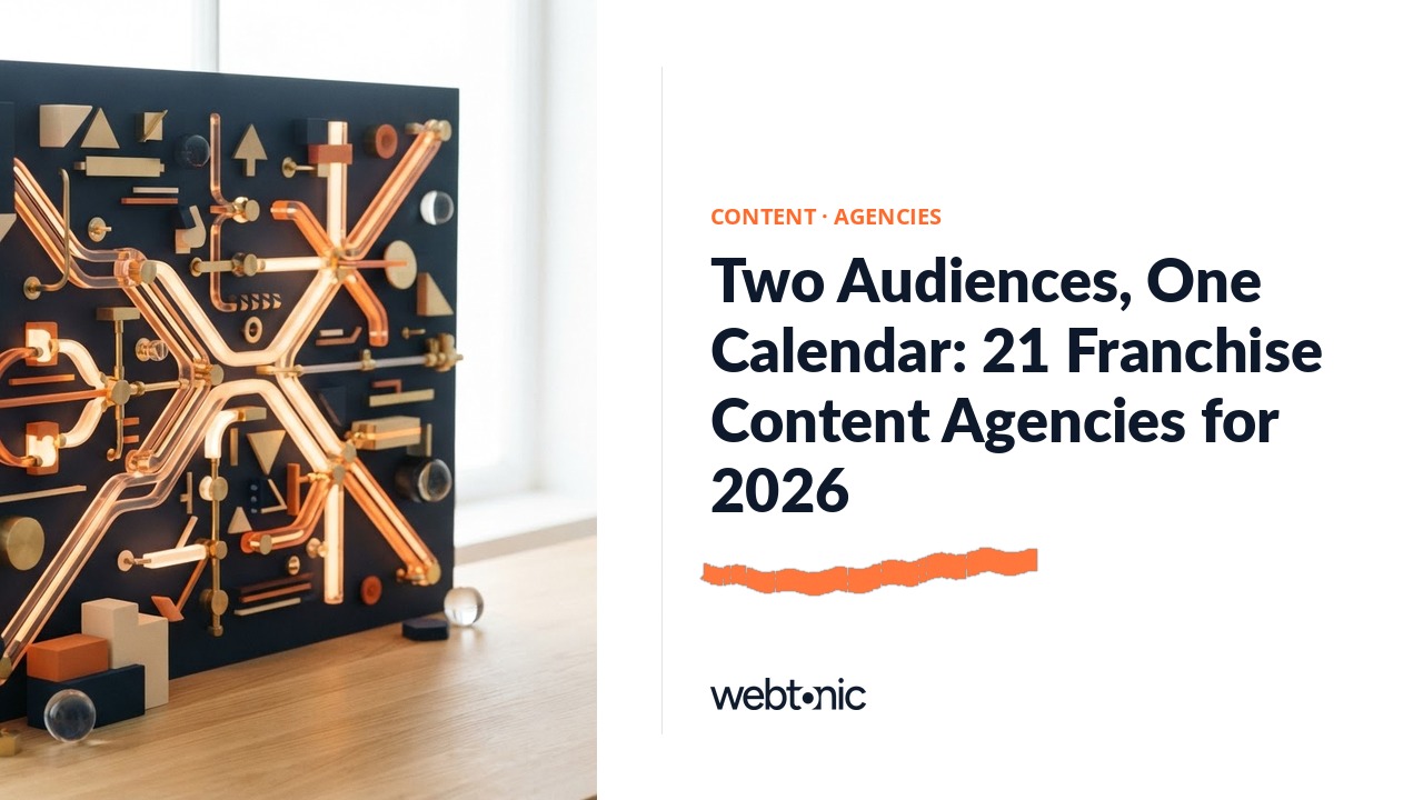 Two Audiences, One Calendar: 21 Franchise Content Agencies for 2026 — Web Tonic blog thumbnail