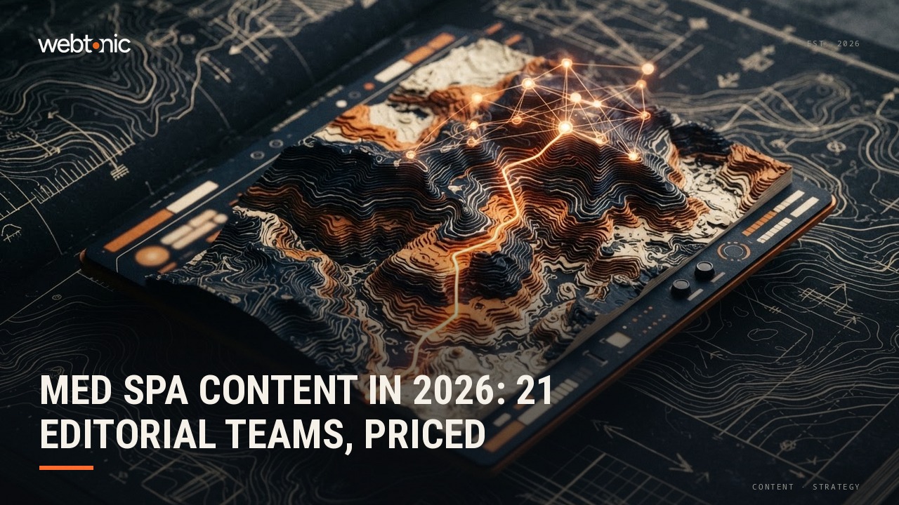 Med Spa Content in 2026: 21 Editorial Teams, Priced — Web Tonic blog thumbnail