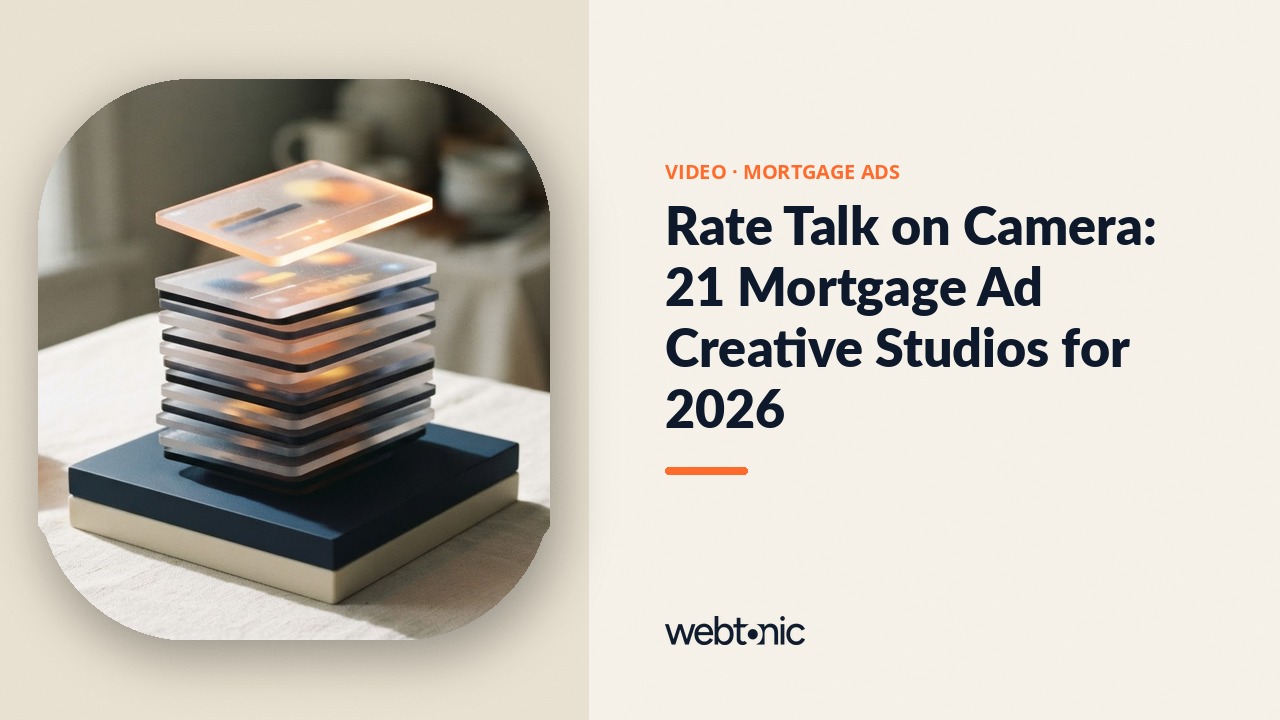 Rate Talk on Camera: 21 Mortgage Ad Creative Studios for 2026 — Web Tonic blog thumbnail